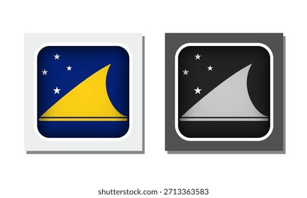 Symbol für abgerundete Flagge in Tokelau