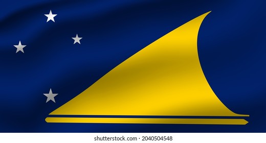 Tokelau waving flag. Vector editable