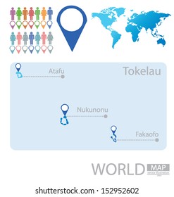 Tokelau. World Map. vector Illustration.