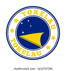 Tokelau's circular logo, featuring its flag and name.