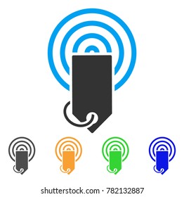 Token Airdrop icon. Vector illustration style is a flat iconic token airdrop symbol with gray, green, blue, yellow color variants. Designed for web and software interfaces.