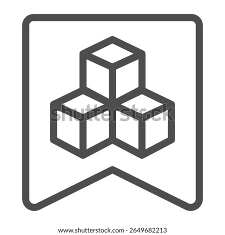Token bookmark line icon, NFT multiverse concept. Vector graphics. Crypto asset link sign on white background, outline style icon for mobile or web design