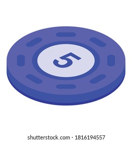 Token coin icon. Isometric of token coin vector icon for web design isolated on white background