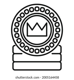 Token-Münzsymbol Umrandungsvektor. Währungsfonds. Tokengeld
