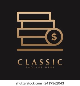 token or coins logo icon vector