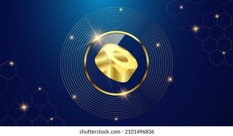 Token cryptocurrency SushiSwap ( SUSHI ), Gold coin symbol in shiny gold circle.