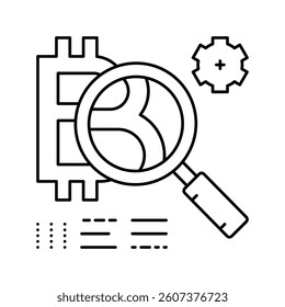 token development ico line icon vector. token development ico sign. isolated contour symbol black illustration