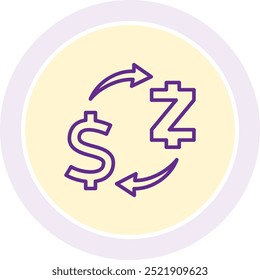 Token Exchange Icon or Illustration for Cryptocurrency Trading