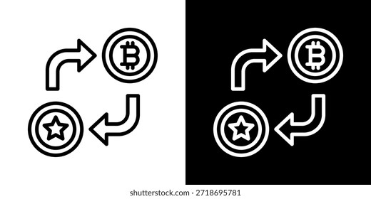 Ícone De Troca De Token De Estilo Preto-E-Branco De Linha