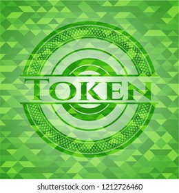 Token green mosaic emblem