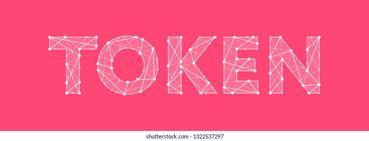 Token headline logo design made of dots and thin lines