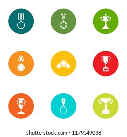 Token icons set. Flat set of 9 token icons for web isolated on white background