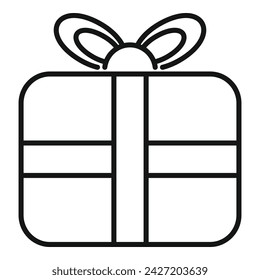 Token parcel icon outline vector. Present gift box. Coupon delivery festive
