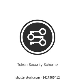 token security scheme vector icon, crypto currency symbol. Linear style sign for mobile concept and web design. Cryptography symbol logo illustration. vector graphics - Vector.