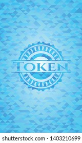 Token sky blue mosaic emblem