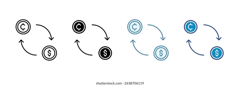 Token Swap Icon Set Multiple Style Collection