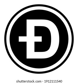 Token symbol of the dogecoin cryptocurrency, vector round token coin dogecoin token of the promising cryptocurrency svg