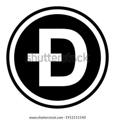 Token symbol of the dogecoin cryptocurrency, vector round token coin dogecoin token of the promising cryptocurrency
