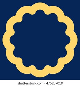 Token vector icon. Style is linear flat icon symbol, yellow color, blue background.