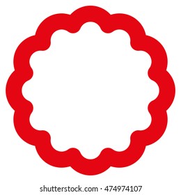 Token vector icon. Style is outline flat icon symbol, red color, white background.
