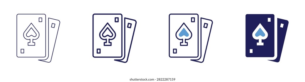 Token wager icon in 4 different styles. Thin Line, Line, Bold Line, Duotone. Duotone style. Editable stroke.
