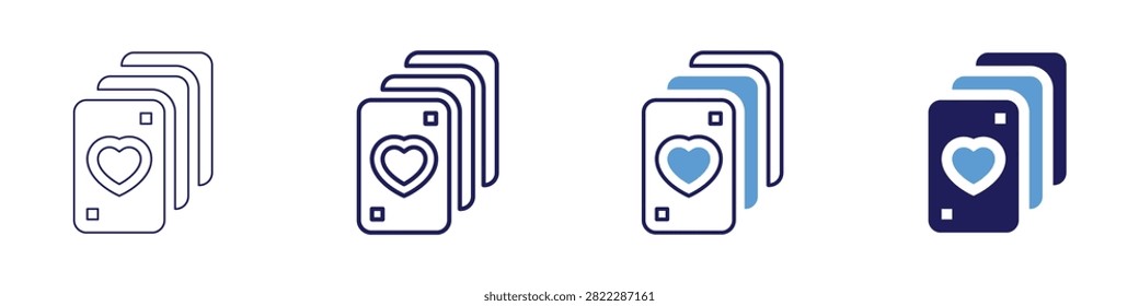 Token wagering icon in 4 different styles. Thin Line, Line, Bold Line, Duotone. Duotone style. Editable stroke.