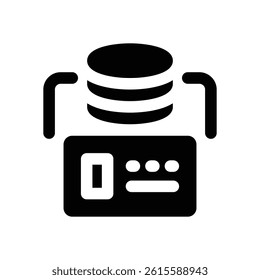 tokenization glyph icon. Strong and solid vector icon for websites, mobile interfaces, presentations, and visual branding. High quality and easy to edit.