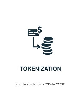 Tokenization icon. Monochrome simple sign from blockchain collection. Tokenization icon for logo, templates, web design and infographics.