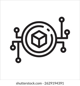 Tokenization Machine Learning simple line icon