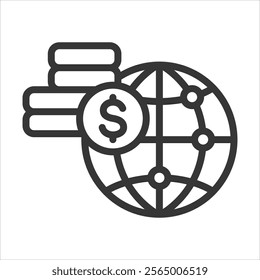 Tokenization Outline Icon Vector Illustration