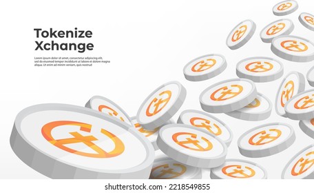 Tokenize Xchange (TKX) cryptocurrency concept banner background.