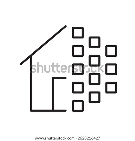 Tokenized assets line icon vector, with editable stroke, perfect for DeFi tools, digital asset platforms, and real estate token visuals