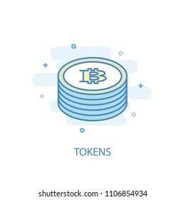 Tokens concept line icon. Simple element illustration. Tokens concept outline symbol design from Cryptocurrency set. Can be used for web and mobile UI/UX