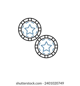 icono de línea de concepto de tokens. Ilustración de elemento simple. diseño de símbolos de esquema de concepto de tokens.