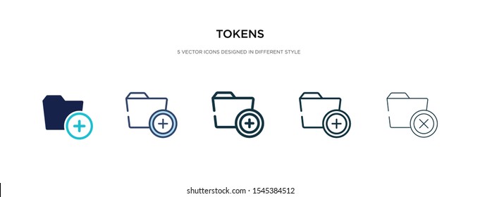 tokens icon in different style vector illustration. two colored and black tokens vector icons designed in filled, outline, line and stroke style can be used for web, mobile, ui