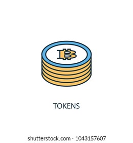 Tokens Line icon. Simple element illustration. Tokens symbol design from Cryptocurrency collection. Can be used in web and mobile.