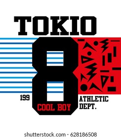 tokio cool boy,t-shirt print poster vector illustration