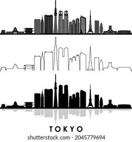 TOKIO Japan Asia City Skyline Vector
