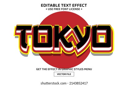 Tokyo 3D editable text effect template