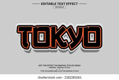 Tokyo 3D editable text effect template