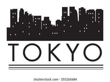 Tokyo, abstract skyline symbol, vector illustration