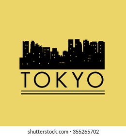 Tokyo, abstract skyline symbol, vector illustration