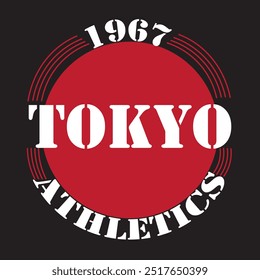 tokyo athletics tipografia impressão gráfica , desenho de moda abstrato e design criativo para t-shirts, canecas, T-t gráfico, moletom, maletas, etc. Ilustração em estilo moderno para roupas