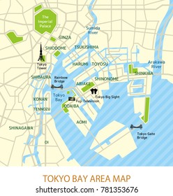 Tokyo Bay Area Map (english) 