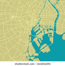 Tokyo bay area road map 