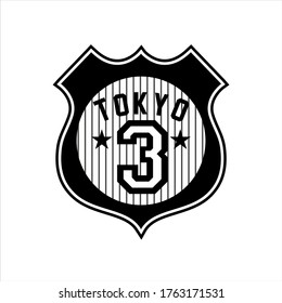 Tokyo black white emblem For t-shirt prints and other uses