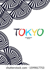 Tokyo brushs, template design with square geometric concept.  Vector illustration.