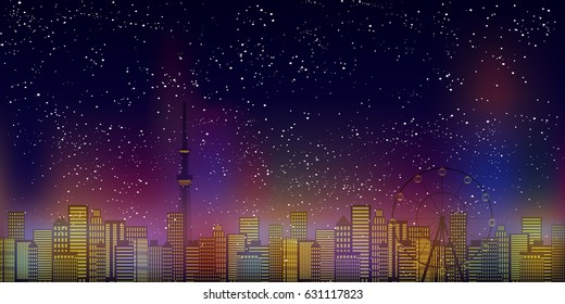 東京 夜景 イラスト のイラスト素材 画像 ベクター画像 Shutterstock