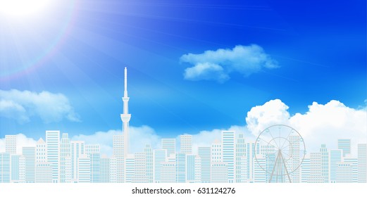 Tokyo building scenery background