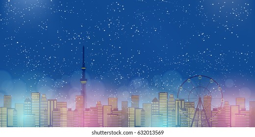 Tokyo building scenery background